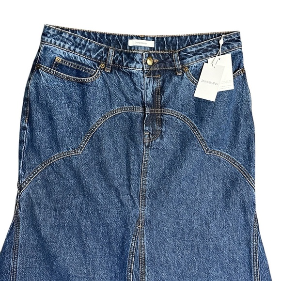 Zimmermann Luminosity Denim Maxi Skirt NWT Size 12 - Picture 6 of 12